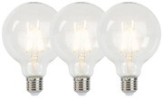 Zestaw 3 ściemnialnych żarówek LED E27 G95 5W 470 lm 2700 K.