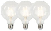 Zestaw 3 żarówek LED E27 z możliwością ściemniania G95 5W 470lm 2700K