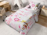 PrzytulneMieszkanie.pl PrzytulneMieszkanie.pl Pościel do łóżeczka z bawełny renforcé ZOO różowa Rozmiar pościeli: 45 x 65 cm | 90 x 140 cm