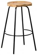 Wysoki Stołek 75 Cm Z Drewna Darcko Czarna - Sklum