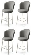 Zestaw krzeseł barowych Alte Grey and Chrome, 4szt., 4 szt.