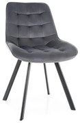 Krzesło tapicerowane MONTI VELVET szare SIGNAL