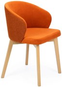 Pomarańczowe krzesło kubełkowe dąb artisan F3-F36