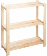 Drewniany regał z 3 półkami, 80 x 90 x 30 cm, sosna