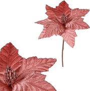 Kwiat poinsecji 22 cm, aksamitny, różowy