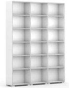 Biblioteka SILVER LINE, 3 kolumny, 2230 x 1800 x 400 mm, biały