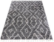 Ciemnoszary prostokątny dywan shaggy T8-A40