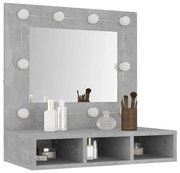 Toaletka na biurko z lustrem i oświetleniem beton B7-D28