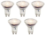 Zestaw 5 ściemnialnych żarówek LED GU10 50mm przezroczystych 4,9W 430 lm 2700K
