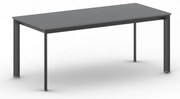 Stół konferencyjny do biura PRIMO INVITATION, 180x80 cm, czarna podstawa, grafit