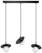 Lampa wisząca na listwie z 3 szklanymi kloszami loft - 14X A697 P6-C01
