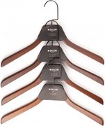 Zestaw 4 Wieszaków Drewnianych Rita Brązowy Ciemny Drewno - Sklum