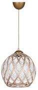 Biało-beżowa lampa wisząca z tekstylnym kloszem ø 22 cm – Opviq lights