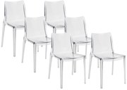 Zestaw 6 krzeseł z poliwęglanu - Kryształowy - RANZAKA