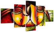 Obraz - Obraz olejny, abstrakcyjne twarze (125x70 cm)