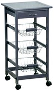 Mobilny barek kuchenny z szufladą i koszami, 36 x 77 cm