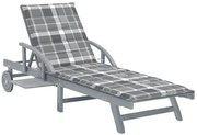 Leżak ogrodowy w szarą kratkę W2-B51