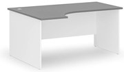 Narożne biurko PRIMO WHITE, 160x120 cm, lewe, biały/grafit