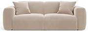 Beżowa aksamitna sofa 220 cm Strino – Cosmopolitan Design