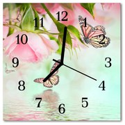 Zegar szklany kwadratowy Motyle