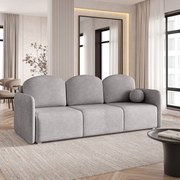 Masseno Sofa SUVI III z funkcją spania i pojemnikiem na pościel, Rozkładana sofa - Jasnoszary, NEVE 83