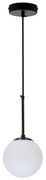 Czarna lampa wisząca ze szklanym kloszem ø 15 cm Pompei – Candellux Lighting