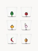 Komplet ręcznie wykonanych szklanek Vegetables, 6 elem.