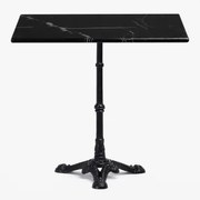 Stolik Barowy Z Marmuru Roma Czarny Marmur & Cuadrado & Czarny - Sklum