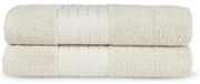 Beżowe bawełniane ręczniki kąpielowe frotte zestaw 2 szt. 70x140 cm – Good Morning