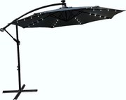 Parasol ogrodowy MILIN ciemnoszary z oświetleniem LED Waga 12,7 kg Wymiary 300x300x245 cm