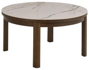 Beżowo-ciemnobrązowy okrągły stolik z ceramicznym blatem ø 90 cm Southampton – Actona