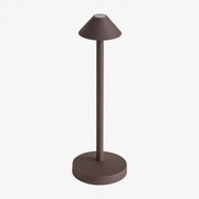 Bezprzewodowa Lampa Stołowa Led Na Zewnątrz Z Żelaza Emilija Brązowy Coffee - Sklum