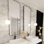 Glam 1 White - lampa wisząca do łazienki przy lustrze, klosze białe mleczne