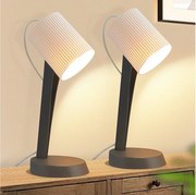 NETTLIFE Lampka nocna, Lampa stołowa do salonu z kablem - Zestaw 2 nowoczesnych małych lamp stołowych E14