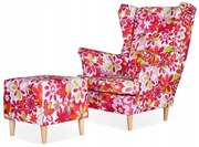 Fotel Uszak z pufką intensywny różowy kolor BARBIE