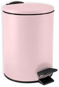 Różowy stalowy kosz na śmieci z pedałem 3 l Adelar – Spirella