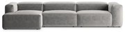 Jasnoszary narożnik (lewostronny/z szezlongiem) Bergamo – Cosmopolitan Design
