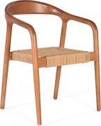 Zestaw 2 krzeseł z podłokietnikami z drewna kauczukowego