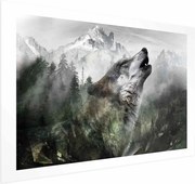 Plakat Wyjący wilk 60x40 cm bez ramy z marginesem ARTGEIST B