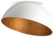 Sufitowa lampa, plafon - Sfera Sigma biało- miedziana średnica 35, 50, 70, 90 cm