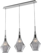 Szyna żelazna Zeus z szarym szkłem Pyrex 3 światła dł. 75 x 10 BL270-BIN3-GR