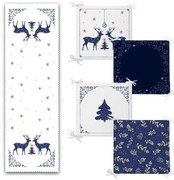 Zestaw poduszek na krzesła i bieżnika 5 szt. Blue Christmas – Mila Home