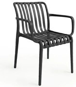 Plastowe krzesło TREGO z podłokietnikami, antracytowe