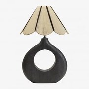 Lampa Stołowa Joana Z Drewna Mango Nizina Czarna & Biały - Czarny Irais - Sklum