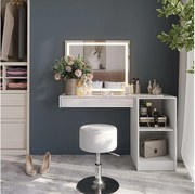 Stół do toalety biały/biały wysoki połysk 120x50.1x76 sherry