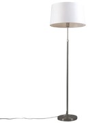 Lampa stojąca stalowa z białym kloszem 45 cm regulowana - Parte Nowoczesny Oswietlenie wewnetrzne