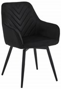 Krzesło NANA360 - czarny aksamit / nogi czarne x 1