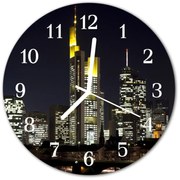 Zegar ścienny okrągły Miasto budynki
