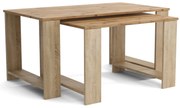 Stoliki kawowe ZESTAW STOLIKÓW 90+65cm MORI Dąb Sonoma/Dąb Wotan