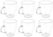 Zestaw kubków z podwójnym dnem i ściankami, 6 sztuk, 270 ml